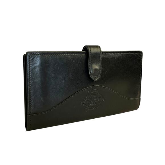 Vintage Ghurka Marley Hodgson MH Logo Black Leather Snap Tab Checkbook Wallet - Picture 9 of 9